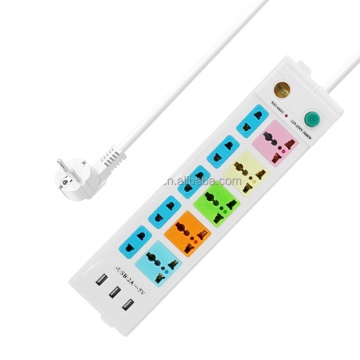 Universal Standard Extension Socket with Childproof Protector, 10A, 250V, includes USB Port
