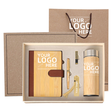Wholesale Eco-Friendly Bamboo Journal Notebook Set with Custom Logo and Gift Box