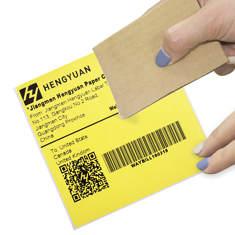 High Quality Yellow Shipping Address Label Sticker