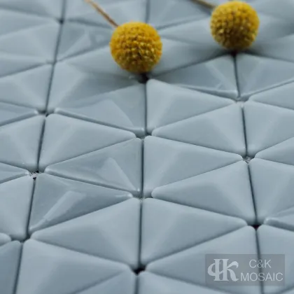 Wall art triangle glass tiles