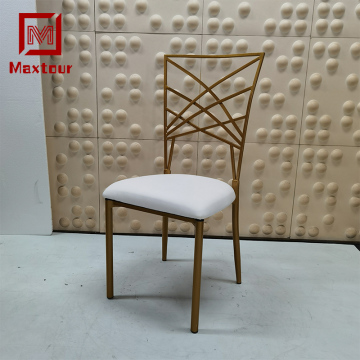 Modern Metal Frame Dining Chair for White Wedding Events and Hotel Banquets