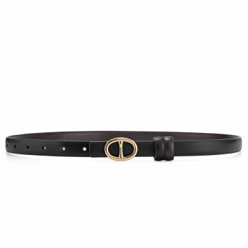 High-Quality Gold Buckle Leather Belts for Women: Perfect Match for Dresses and Jeans