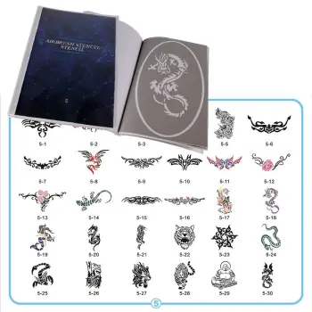LinhaivetA Adhesive Air Brush Stencils Book 5: Temporary Glitter Airbrush Tattoo