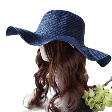 Women's Summer DIY Wide Brim Beach Sun Hat with Big Wave Trend Directly From Manufacturer