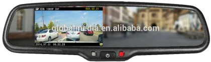 Car rearview mirror with 4.3 inch LCD dash cam 1080P HD video recording Ambarella A7 DVR with camera