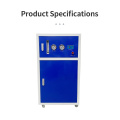 Sistema de agua RO comercial con gabinete azul y blanco