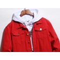 Chaqueta de mezclilla roja para hombre rentable personalizada