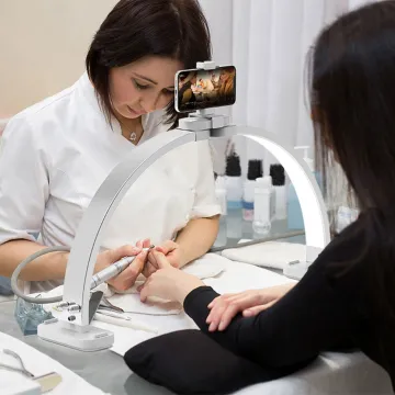 Half Moon Desk Nail Lamp: LED Beauty Light for Manicure and Crafts