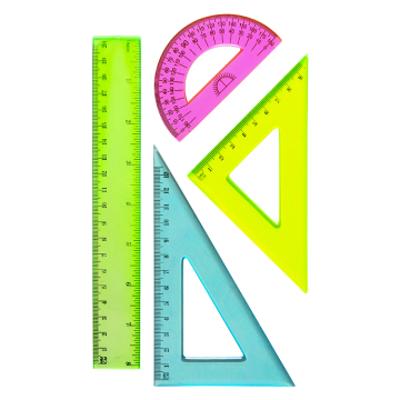 Plastic Ruler Set - 4 Pcs 20cm School Rulers