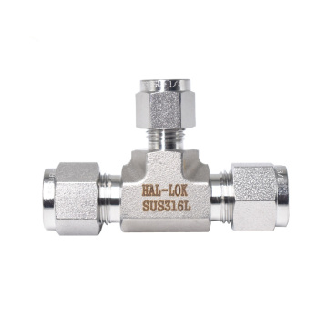 316 Stainless Steel T-type Reducing Tee Double Ferrule Fitting