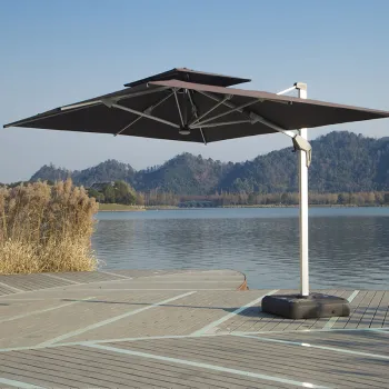 High End Outdoor Pool Furniture Umbrella with Light and Logo