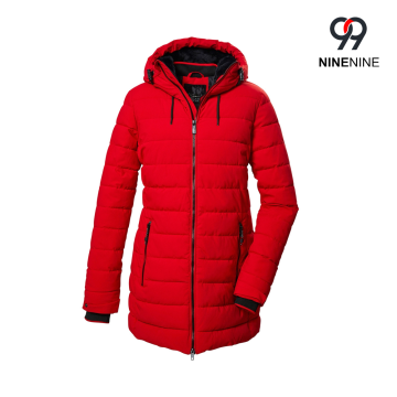 Parka de mujer con aspecto de plumón suave y capucha