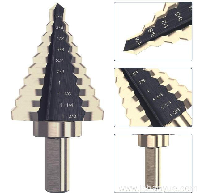 5PCS Titanium Coated Step Drill Bit