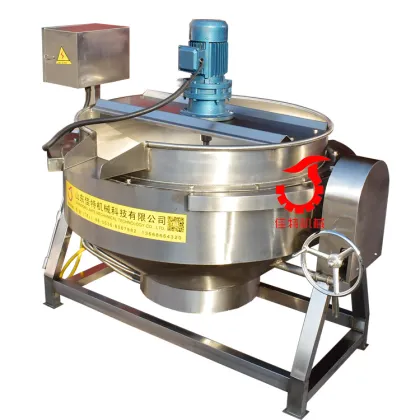 Industrial Tilting Gas Jacketed Steam Kettle 200 Liter Cooking Kettle