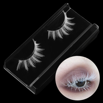 Hot Fashion White Eyelashes Cosplay Makeup Natural Long Eyelashes Extension Cross Strip False Eye Lashes Beauty Makeup Tools