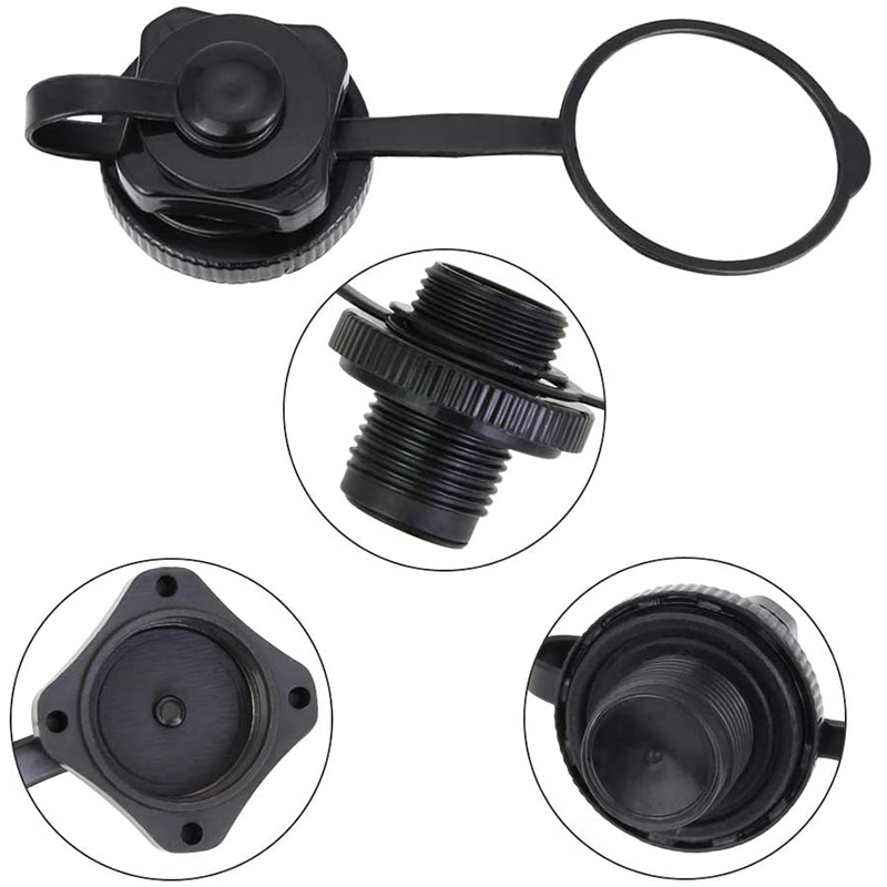 FELTECHELECTR 2Pcs Boat Plug For Inflatable Boat And Kayak Use Black PVC Anti-leak