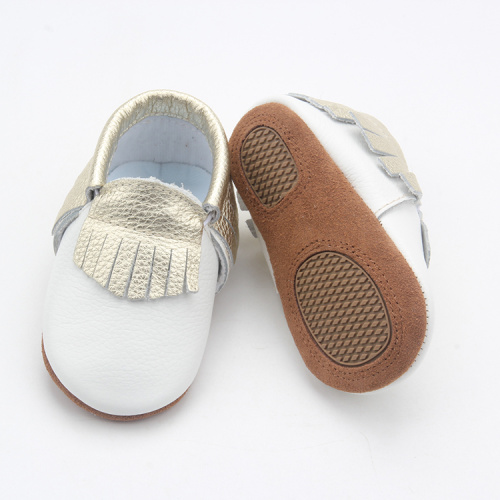 Moccs de piel Geuine para niños y niñas