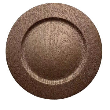  Cheap Unbreakable 13-inch Brown Floral Plastic Wedding Charger Plates 