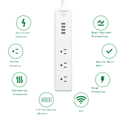 Smart Home Power Strip Compatible with Amazon Alexa Echo and Google Home Wifi Smart Power Strip