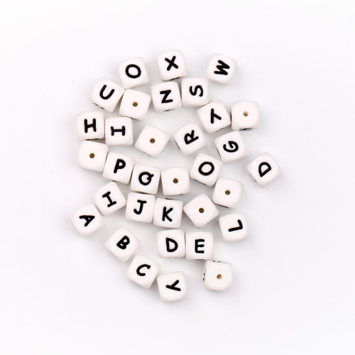 10mm Pacifier Clip Letter Silicone Beads