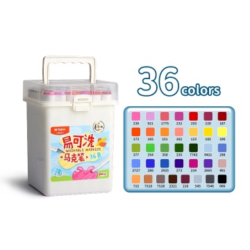 M &amp; G 36-color Easy-Clean Drawing Doph-End Marker Pen set