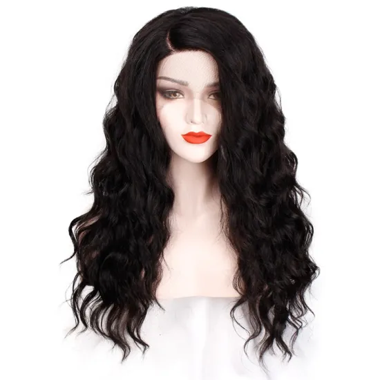 Vigorous Natural Wave Side Part Synthetic Lace Front Wig Heat Resistant Long Wavy Hair Wigs for Black Women