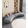 Cama de terciopelo moderno curvado escandinavo