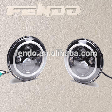 High Brightness PC Round 7Inch Motorcycle Harley Jeep LED Headlight Wrangler High/Low Beam Lamp