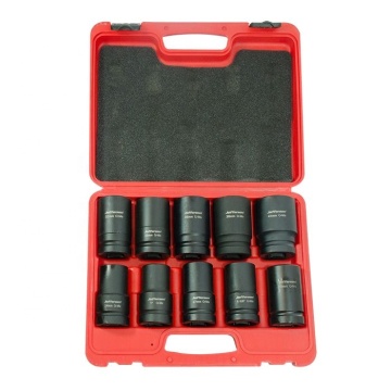 VIKTEC 10 Piece 1" 6 Point Deep Impact Socket Set for Easy Tire Removal
