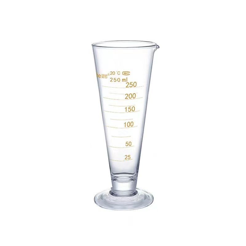250ml Laboratory Shape cônico Glassware Cilindro de medição