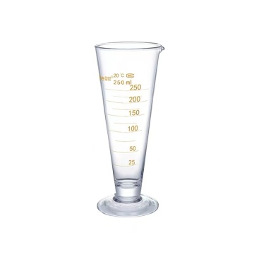 Cilindro de vidro da forma cônica de 100 ml de laboratório
