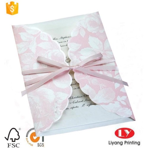 Luxury paper wedding invitation gift card printing