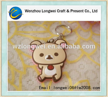 cute girl bear 3d keychain pvc/3d soft pvc keychain