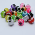 Mixed Color Evil Eye Striped Round Resin Spacer Beads For Jewelry Charm