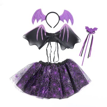 Halloween Kids Bat Wings TUTU Headband Set