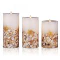 Shell Moving Wick Led Flameless Pillar Candles