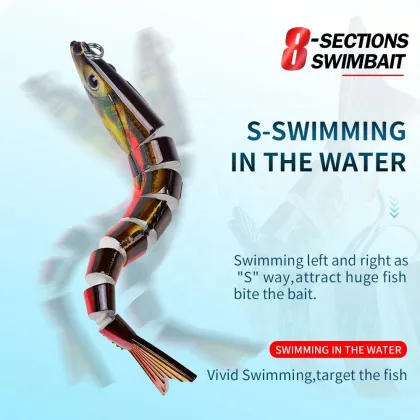New 8 Segment Fishing Lure: 13cm, 22g Multi-Jointed Swimbait - Sinking Hard Bait for Bass Fishing