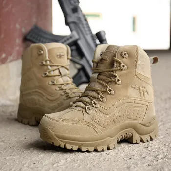 KANGO Make US Tactical Boots - Leather Desert Hiking Boots Black Outdoor 500 Pairs EU 36-47