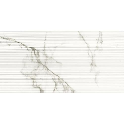 White Marble Effect Groove Porcelain Floor Tile