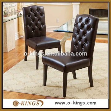 Button back pu leather dining chair armless design