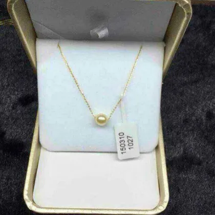 AAA 9-10MM18K gold natural seawater pearl pendant Nanyang Golden Pearl High quality Pendant PP056