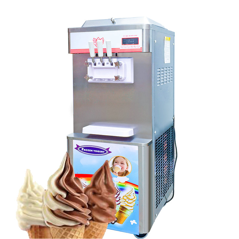 Soft Ice Cream Machine Commercial 3 Flavors Frozen Yogurt Machine