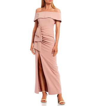 Round Neck Long Dress Pink