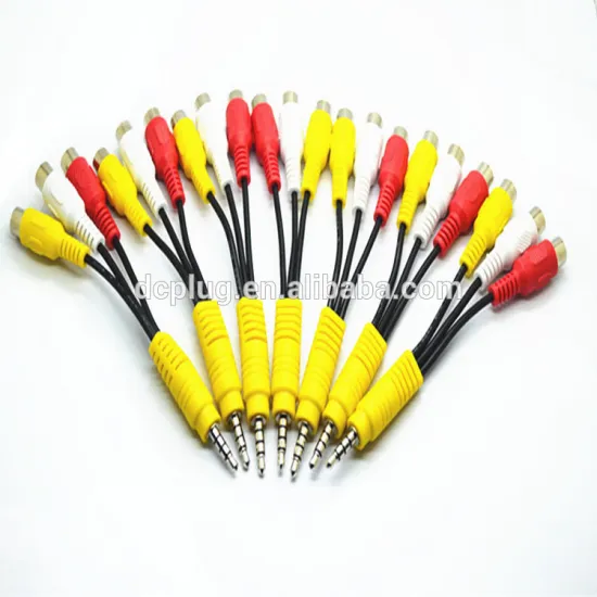 Latest Y Splitter AV adapter Audio rca cable 3.5mm 4-pole to 3 RCA Cable M/F