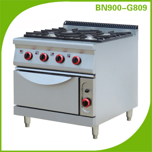 Restaurant Gas Stove With 4 Burners & Oven Equipment Bn900g809, High