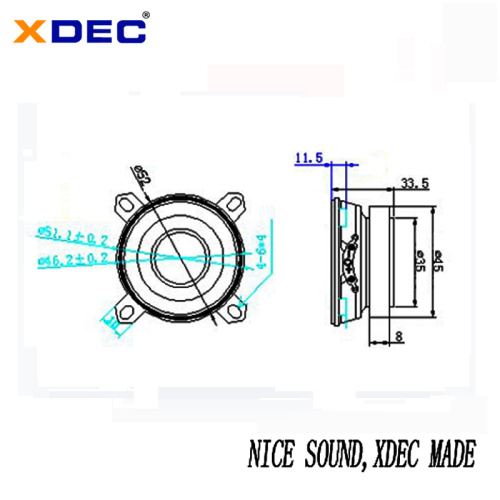2 inch 8Ohm 2W external magnetic speaker driver