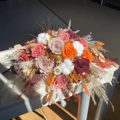 2025 New Natural Eternal Flores Bouquet: Wholesale Home Decoration Forever Preserved Flower Bouquets