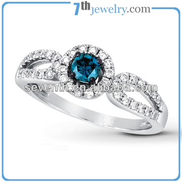 Green Diamond Rings Sapphire Cooper 14kWhite Gold Plated Finger Ring Wedding Engagement Rings