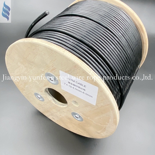 Uso commerciale da 2,38-4,0 mm cavo in palestra rivestita TPU nera
