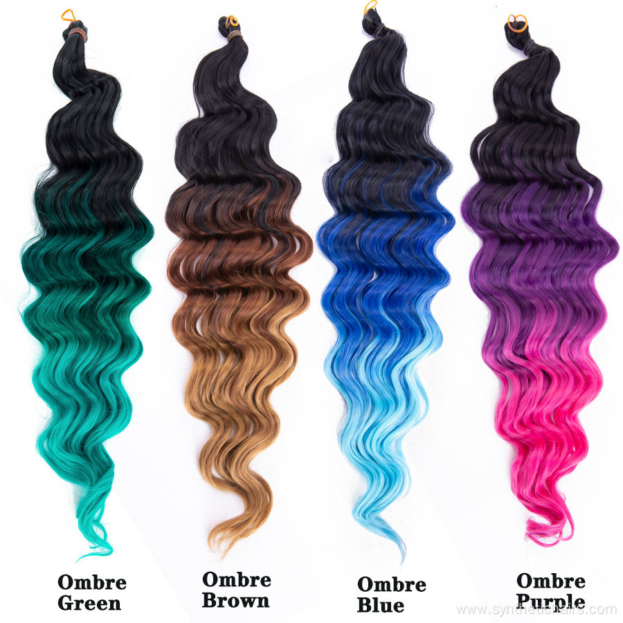 Synthetic Bulk Crochet Braids Deep Wave Crochet Hair